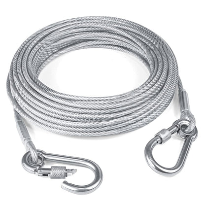Stainless Steel Clothesline with Carabiner Hooks (5 Mtr)