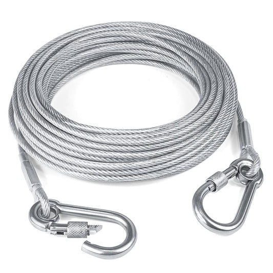 Stainless Steel Clothesline with Carabiner Hooks (5 Mtr)